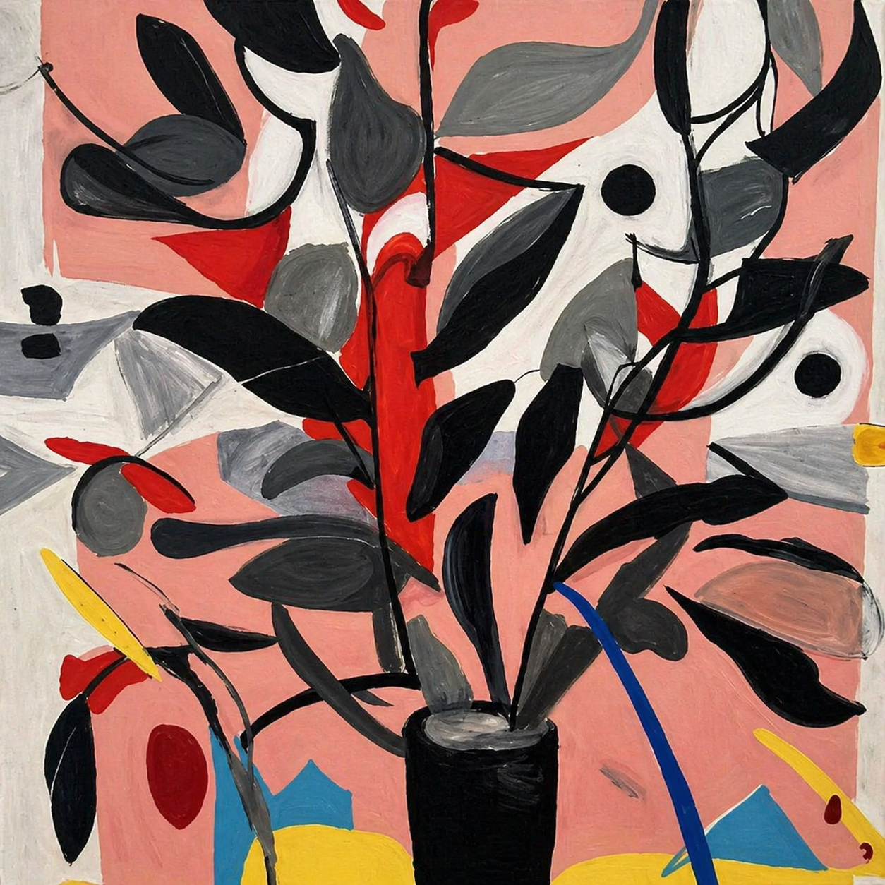 Still Life of Flowers- Black Vase