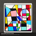 Close-up of Stained Glass printed on textured cold press fine art paper