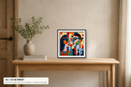 Love Potion fine art print displayed at 10 × 10 inches on a 40-inch console for scale